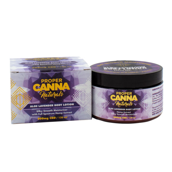 aloe lavender hemp body lotion front box