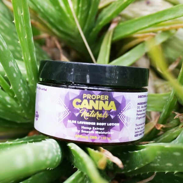 cbd lavender cream front label aloe plant