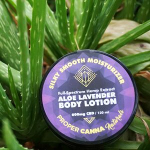 cbd lavender cream top label aloe plant