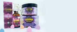 cbd care package items with candy front
