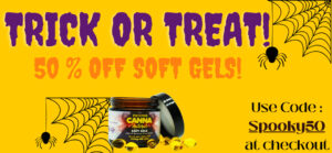 Trick or Treat 50% off Soft Gels! (1080 × 500 px)